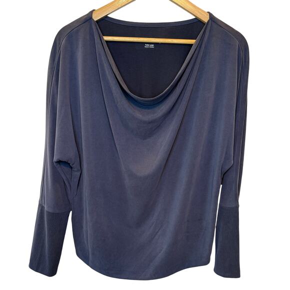 Soft Surroundings Jada Top PL Womens Dark Navy Dolman Sleeve Cowl Neck Career - Picture 1 of 6